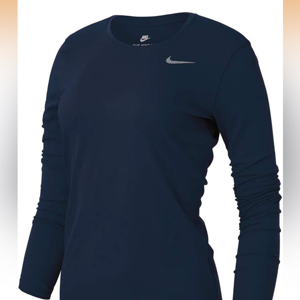 Nike Women's Long Sleeve Dri-FIT Top - Navy